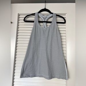 Black and White Stripe Lululemon Coolracer Back Tank Top Size 10